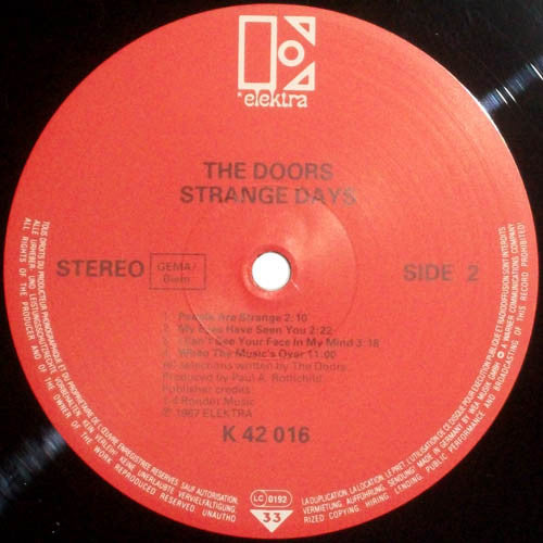 The Doors : Strange Days (LP, Album, RE, Red)