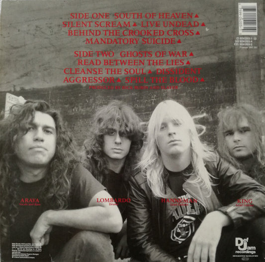 Slayer : South Of Heaven (LP, Album, RSA)