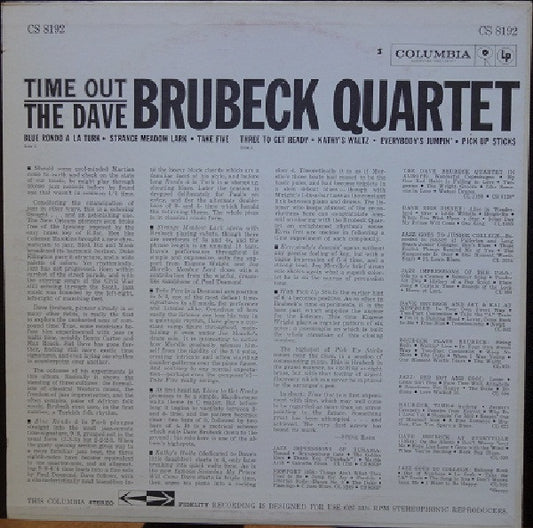 The Dave Brubeck Quartet : Time Out (LP, Album, RE, San)