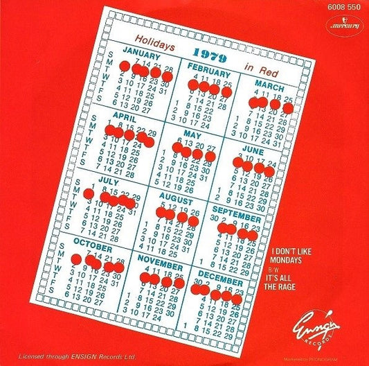 The Boomtown Rats : I Don't Like Mondays (7", Single)