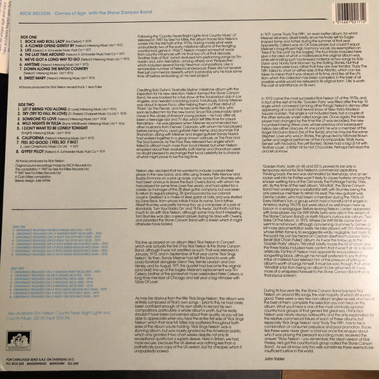 Rick Nelson & The Stone Canyon Band : Comes Of Age (LP, Comp)