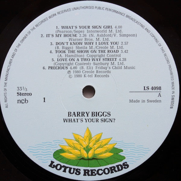 Barry Biggs : What's Your Sign? (LP, Album)