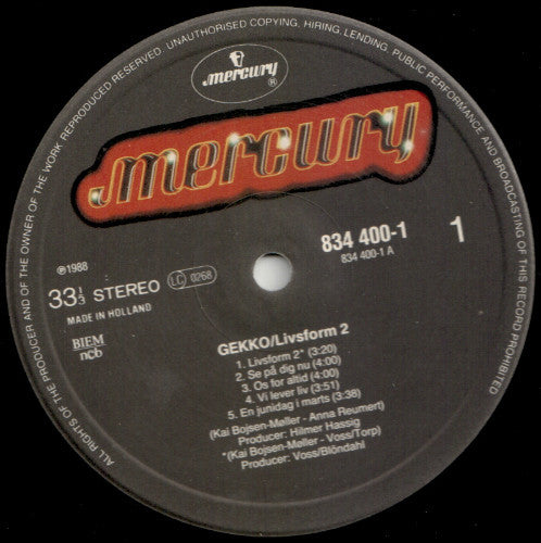 Gekko - Livsform 2 (LP) (Very Good Plus (VG+)) - Skanderborg Vinyl