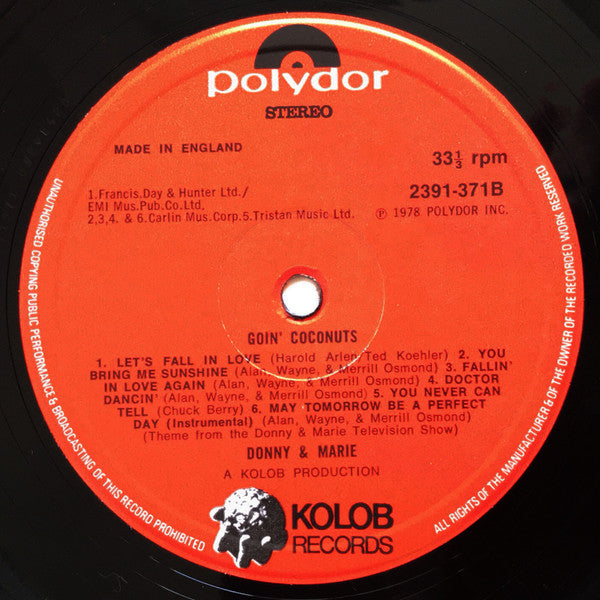 Donny & Marie* : Goin' Coconuts (LP, Album)