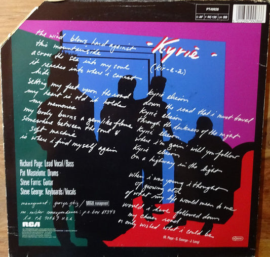 Mr. Mister : Kyrie (12", Maxi)