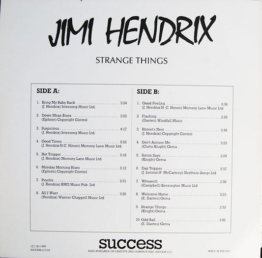 Jimi Hendrix : Strange Things (LP, Comp)