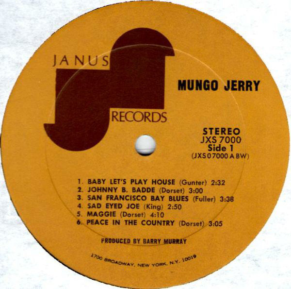 Mungo Jerry : Mungo Jerry (LP, Album, Bes)