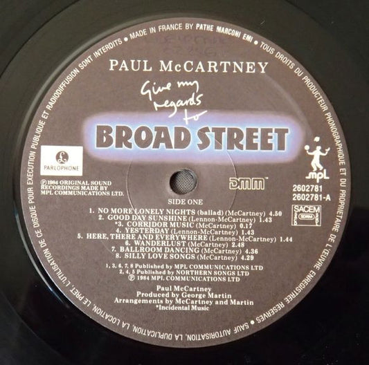 Paul McCartney : Give My Regards To Broad Street (LP, Album, Gat)