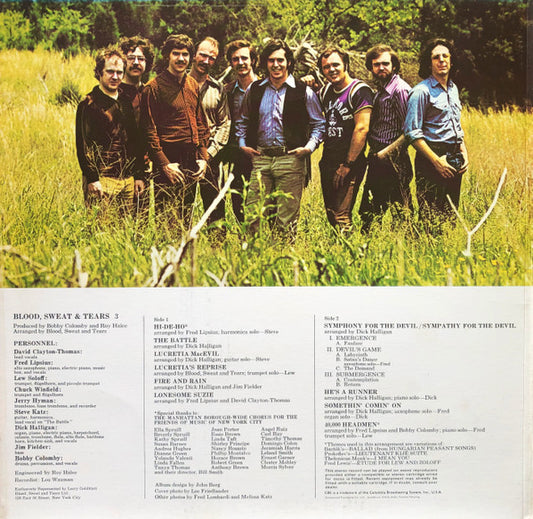 Blood, Sweat And Tears - Blood, Sweat & Tears 3 (LP) (Very Good (VG)) - Skanderborg Vinyl