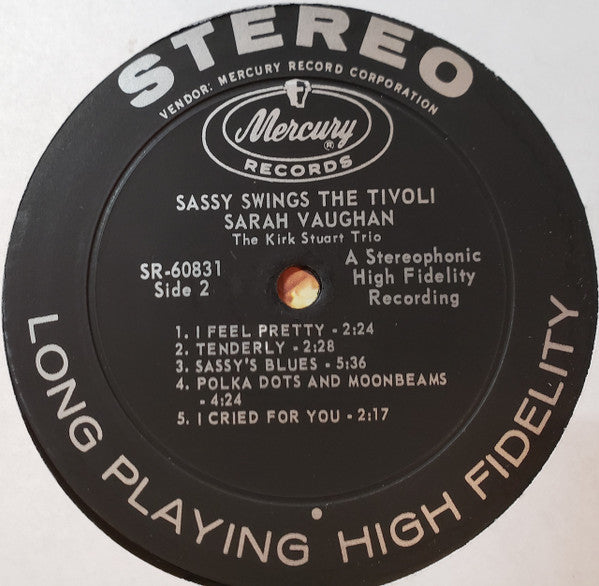 Sarah Vaughan : Sassy Swings The Tivoli (LP, Album)