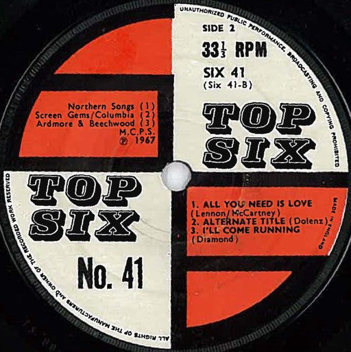 Unknown Artist : Top Six No. 41 (7")