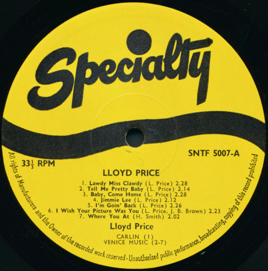 Lloyd Price : Original Hits (LP, Comp)