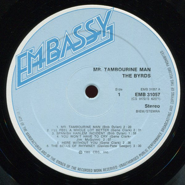The Byrds : Mr. Tambourine Man (LP, Album, RE, Blu)