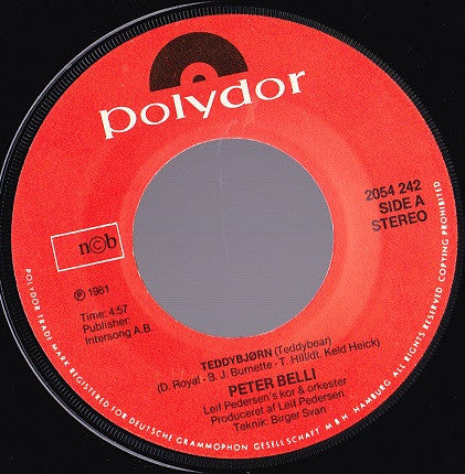 Peter Belli : Teddybjørn / Drømmer (7", Single)