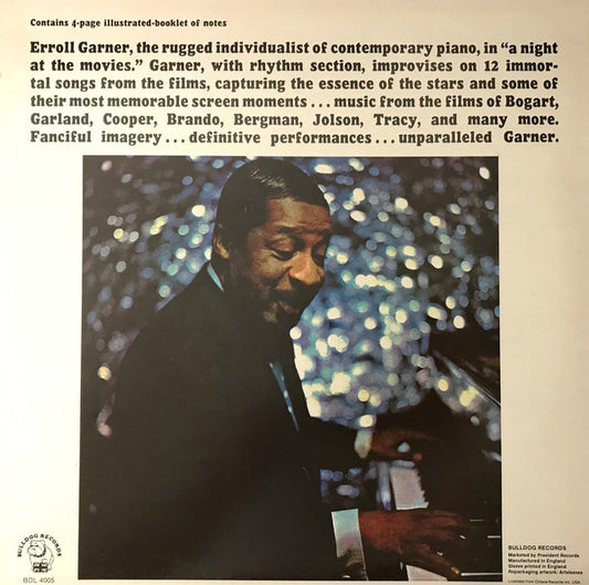 Erroll Garner - A Night At The Movies (LP) (Very Good Plus (VG+)) - Skanderborg Vinyl