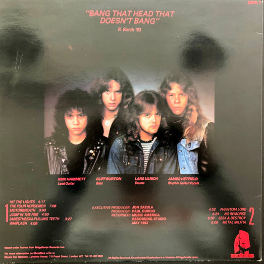 Metallica : Kill 'Em All (LP, Album, RP)