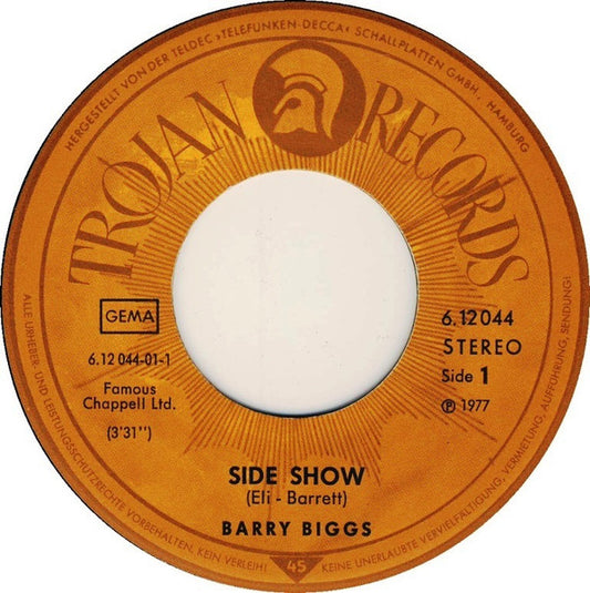 Barry Biggs - Side Show (7") (Very Good Plus (VG+)) - Skanderborg Vinyl