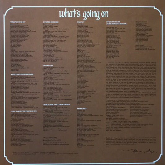 Marvin Gaye : What's Going On (LP, Album, RE, 180)
