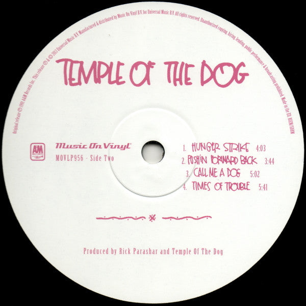 Temple Of The Dog : Temple Of The Dog (LP + LP, S/Sided, Etch + Album, RE, 180)