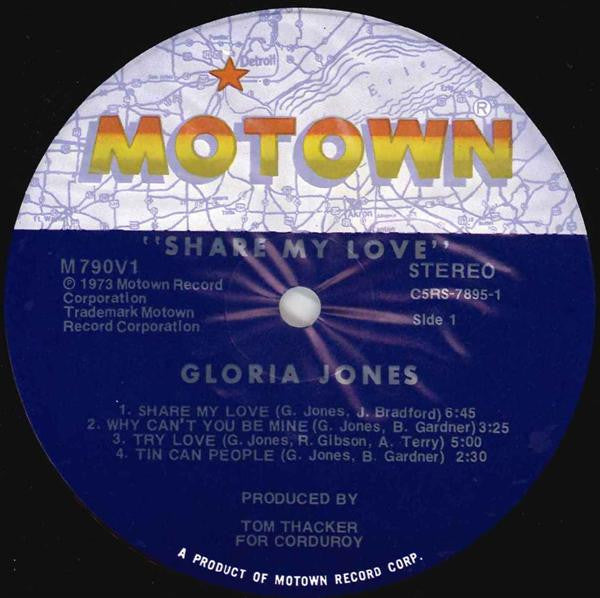Gloria Jones : Share My Love (LP, Album, Ind)