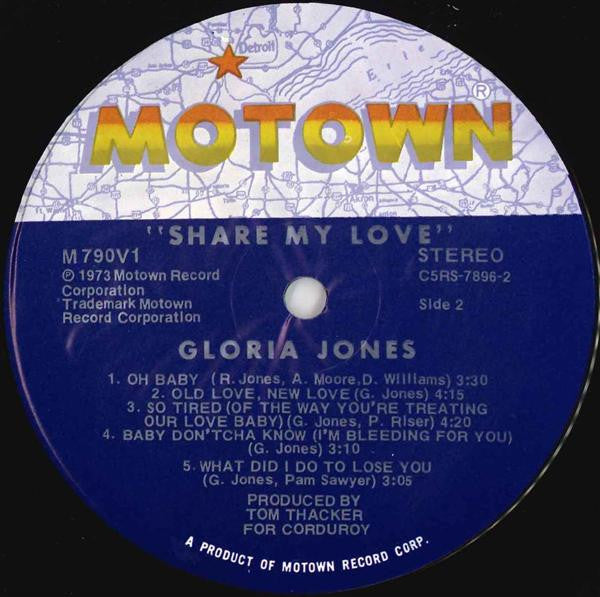 Gloria Jones : Share My Love (LP, Album, Ind)