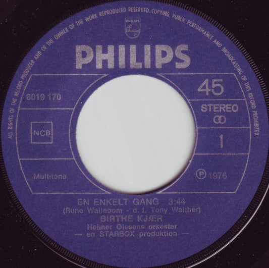 Birthe Kjær - En Enkelt Gang (7") (Very Good Plus (VG+)) - Skanderborg Vinyl