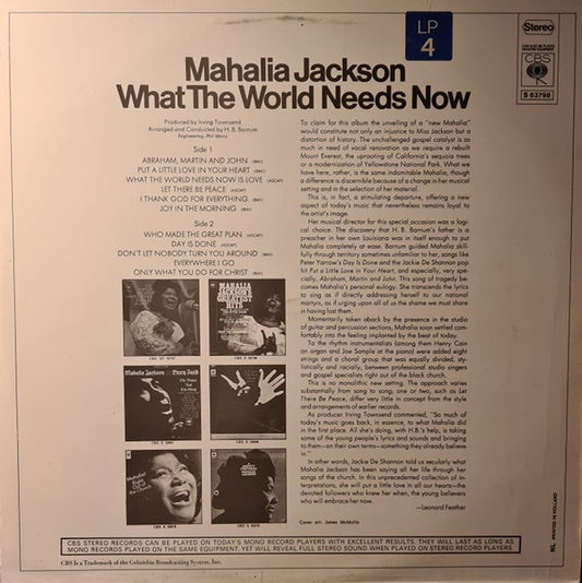 Mahalia Jackson : What The World Needs Now (LP)
