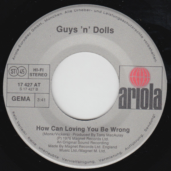 Guys 'n Dolls : Stoney Ground (7", Single)