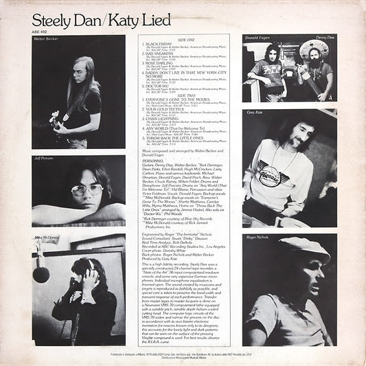 Steely Dan : Katy Lied (LP, Album, RE)