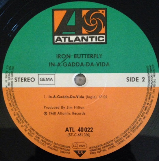 Iron Butterfly : In-A-Gadda-Da-Vida (LP, Album, RP)