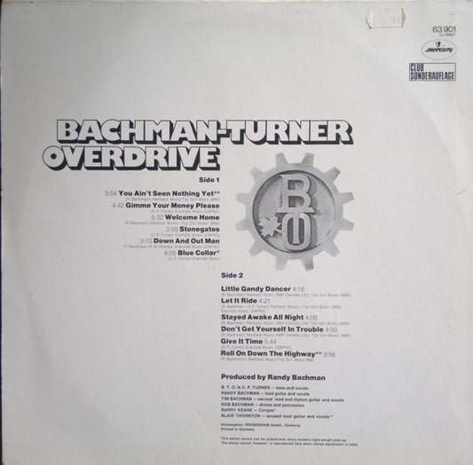 Bachman-Turner Overdrive - Bachman-Turner Overdrive (LP) (Very Good Plus (VG+)) - Skanderborg Vinyl