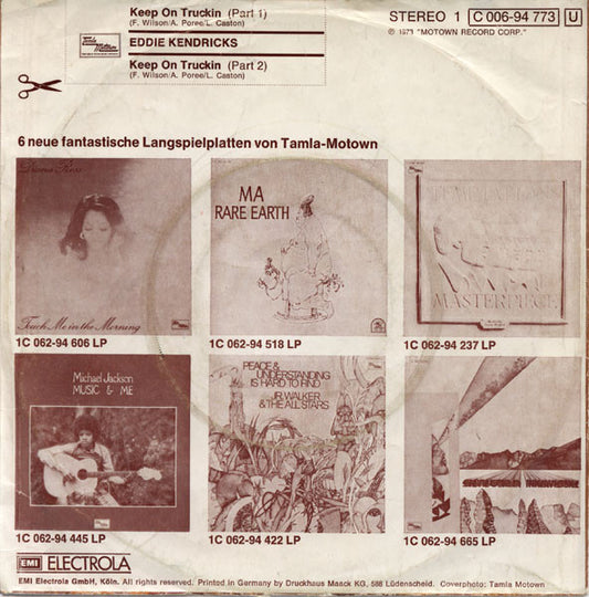 Eddie Kendricks : Keep On Truckin' (7", Single)