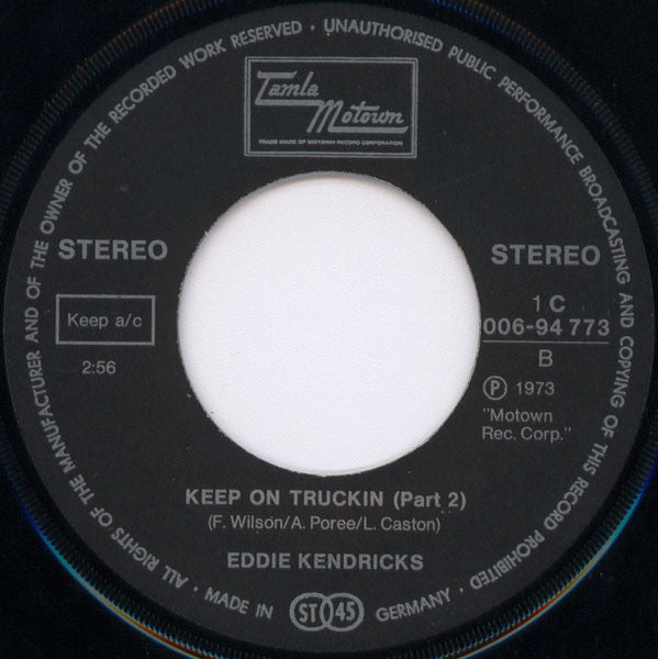 Eddie Kendricks : Keep On Truckin' (7", Single)
