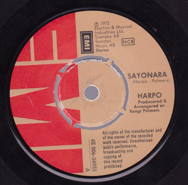 Harpo : Sayonara (7")