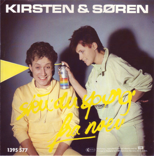 Kirsten & Søren : Sku' Du Spørg' Fra No'en (7", Single, Yel)