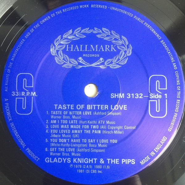 Gladys Knight And The Pips : Taste Of Bitter Love (LP, Comp)