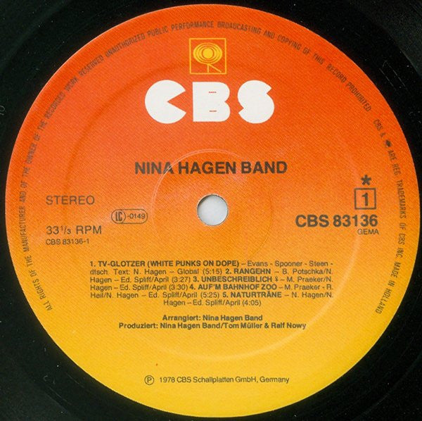 Nina Hagen Band : Nina Hagen Band (LP, Album)