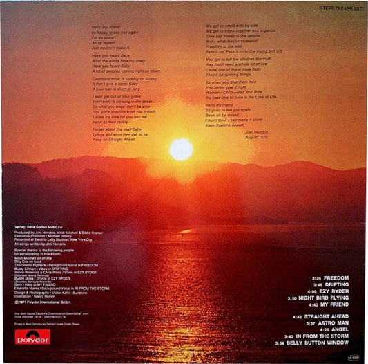 Jimi Hendrix : The Cry Of Love (LP, Album, RE)