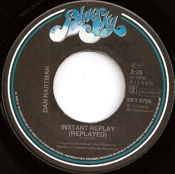Dan Hartman - Instant Replay (7") (Very Good Plus (VG+)) - Skanderborg Vinyl