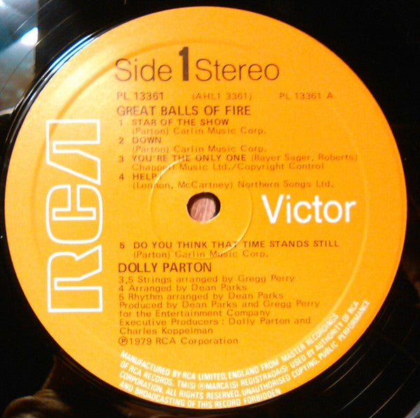 Dolly Parton : Great Balls Of Fire (LP, Album, Ga)