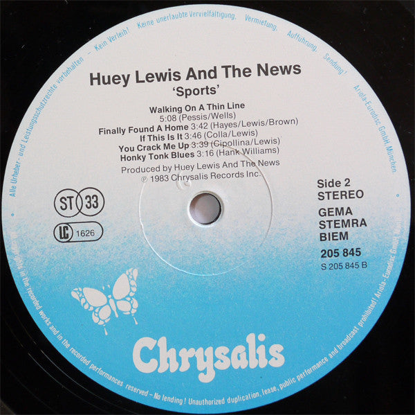Huey Lewis And The News* : Sports (LP, Album)