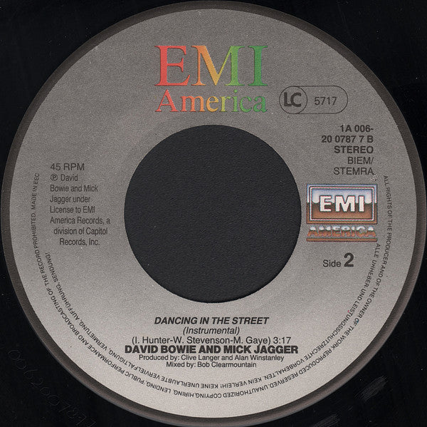 David Bowie And Mick Jagger - Dancing In The Street (7") (Very Good Plus (VG+)) - Skanderborg Vinyl