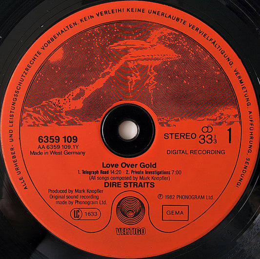 Dire Straits : Love Over Gold (LP, Album, RE, Red)