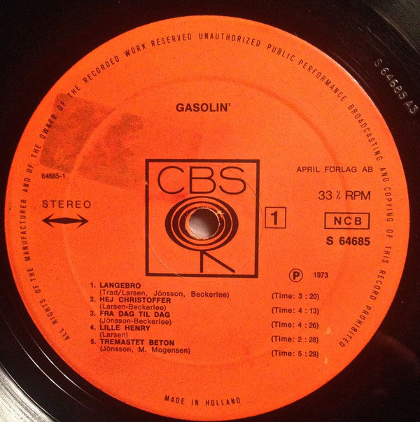 Gasolin' : Gasolin' (LP, Album, RE, Gat)