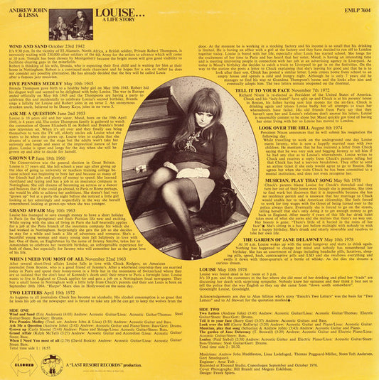 Andrew John & Lissa - Louise...A Life Story (LP) (Very Good Plus (VG+)) - Skanderborg Vinyl