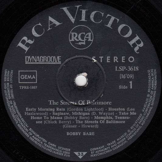 Bobby Bare - The Streets Of Baltimore (LP) (Very Good Plus (VG+)) - Skanderborg Vinyl