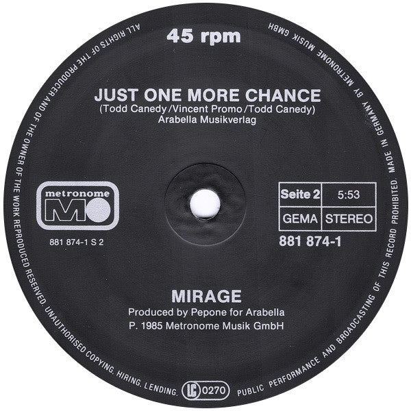 Mirage (7) : No More No War (12", Maxi)