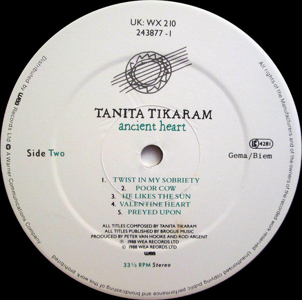 Tanita Tikaram : Ancient Heart (LP, Album)