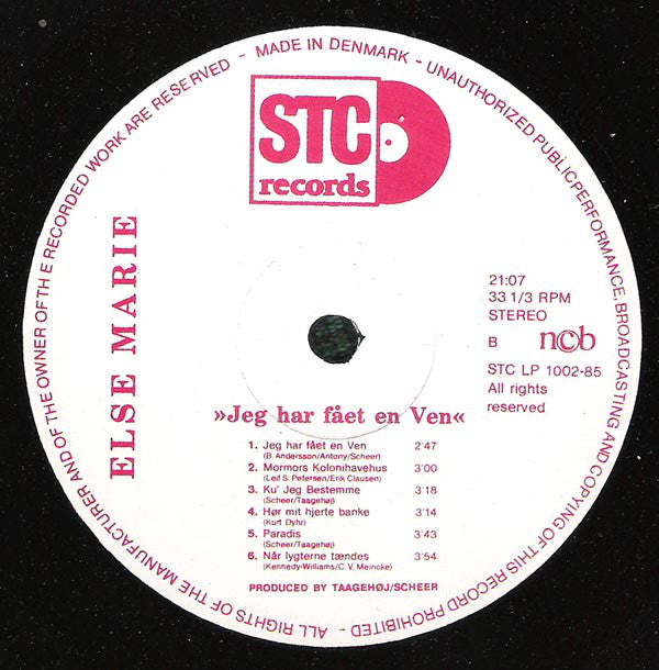 Else Marie (2) : Jeg Har Fået En Ven (LP, Album)