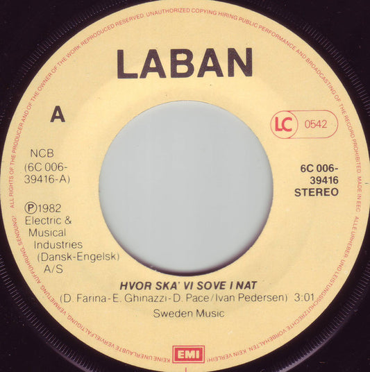 Laban : Hvor Ska' Vi Sove I Nat? (7")